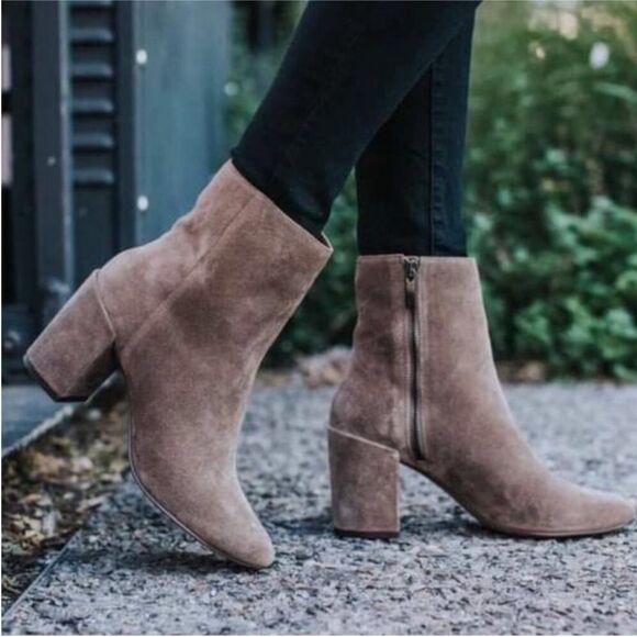 Thursday Boot Company Shoes - THURSDAY BOOT CO Highline Taupe Suede Ankle‎ Boot Bootie Chunky Heel Size 5 New
